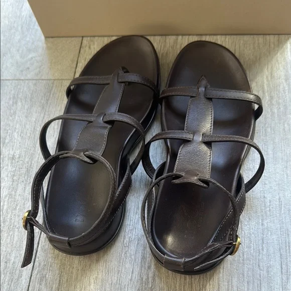 Hogan Fussbett Women's Brown Leather Gladiator Sandals size 6.5 support footbed - Picture 6 of 10